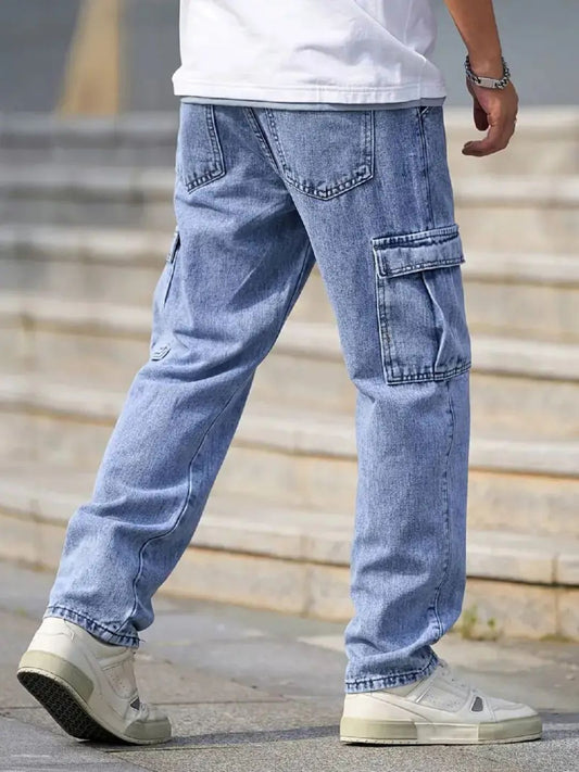 Premium Stretchable Cargo Baggy Jeans – 6 Pocket