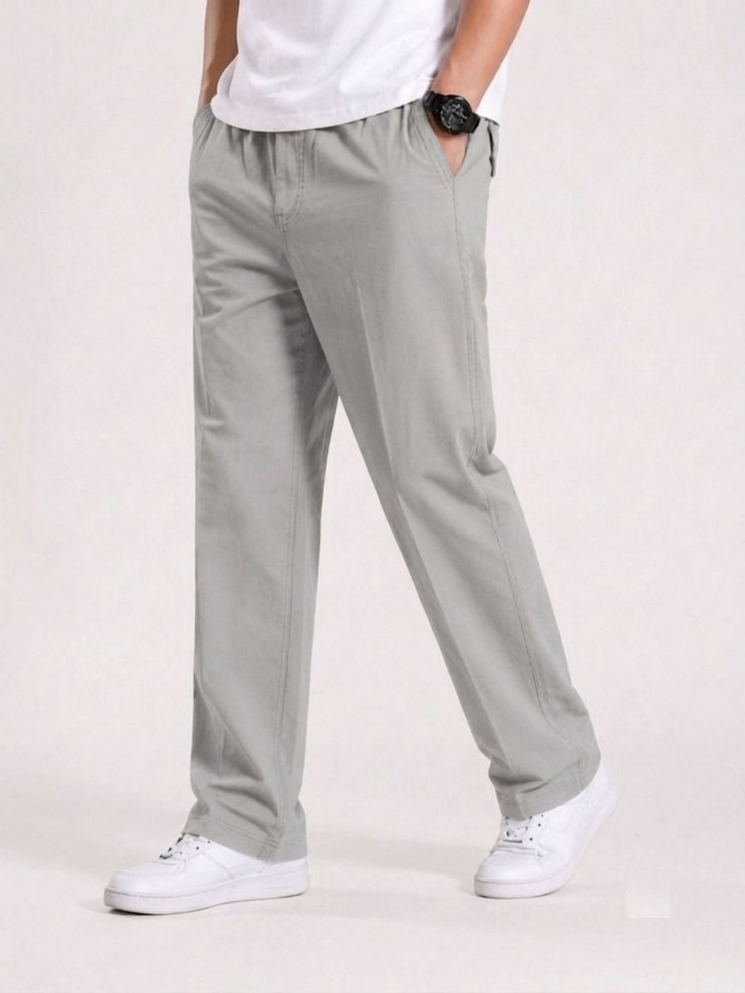 Premium Classic Cotton Trousers - ASH