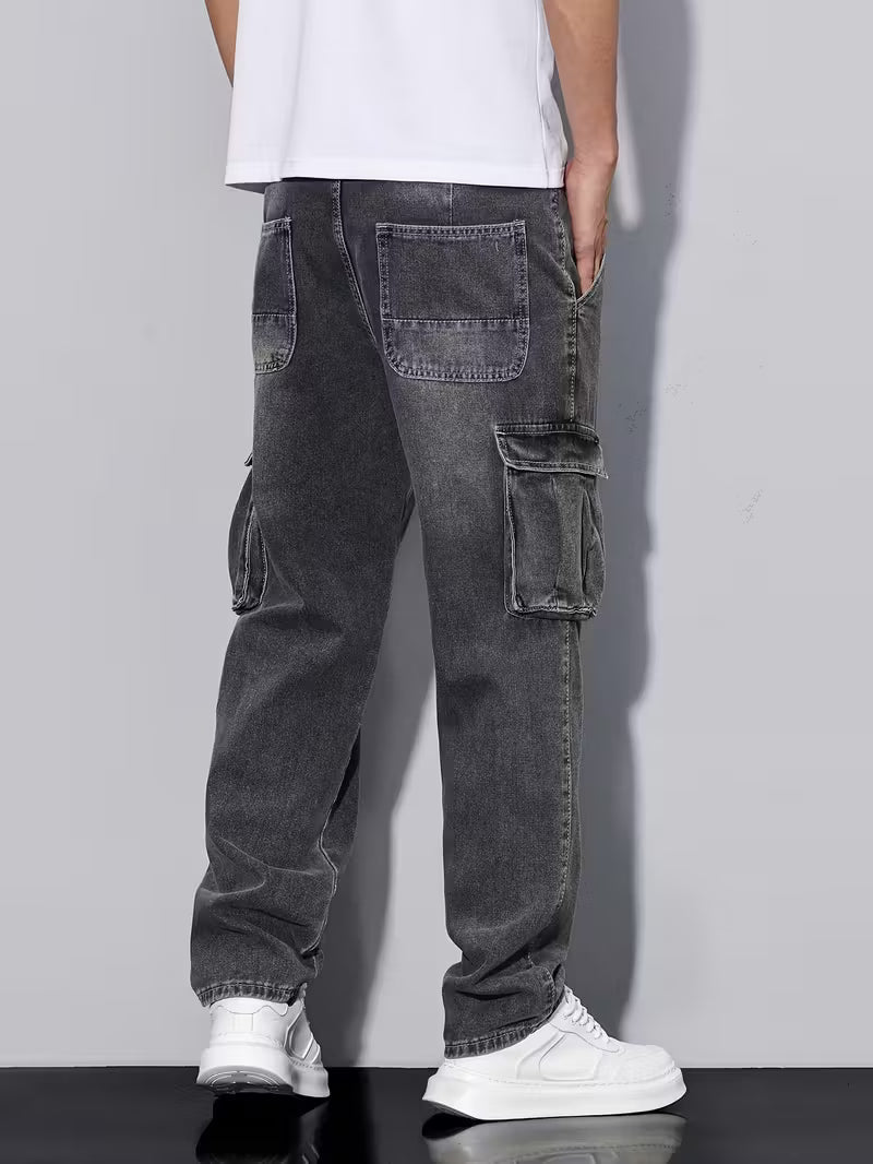 Premium Stretchable Cargo Baggy Jeans – 6 Pocket
