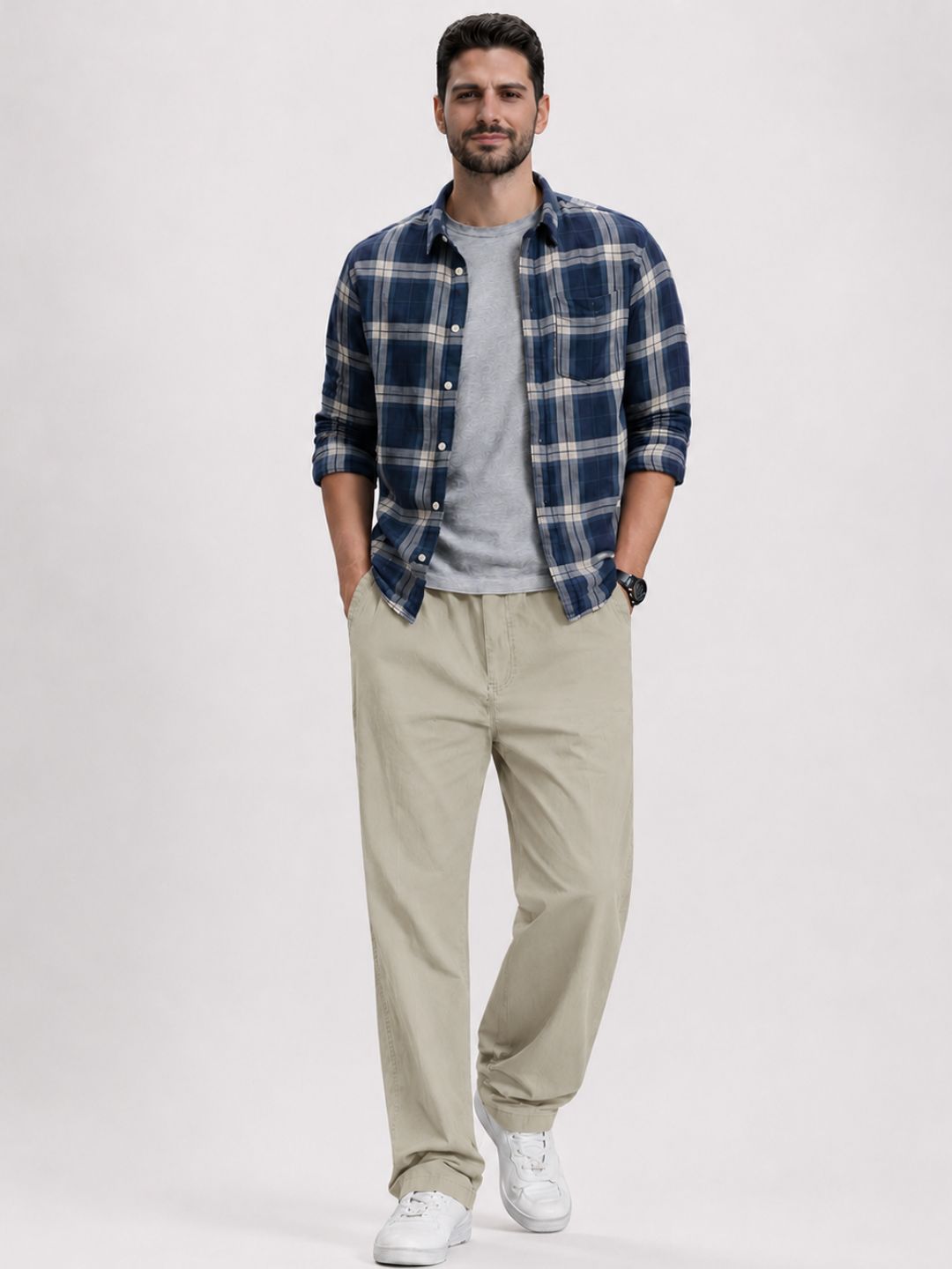 Premium Classic Cotton Trousers - Beige