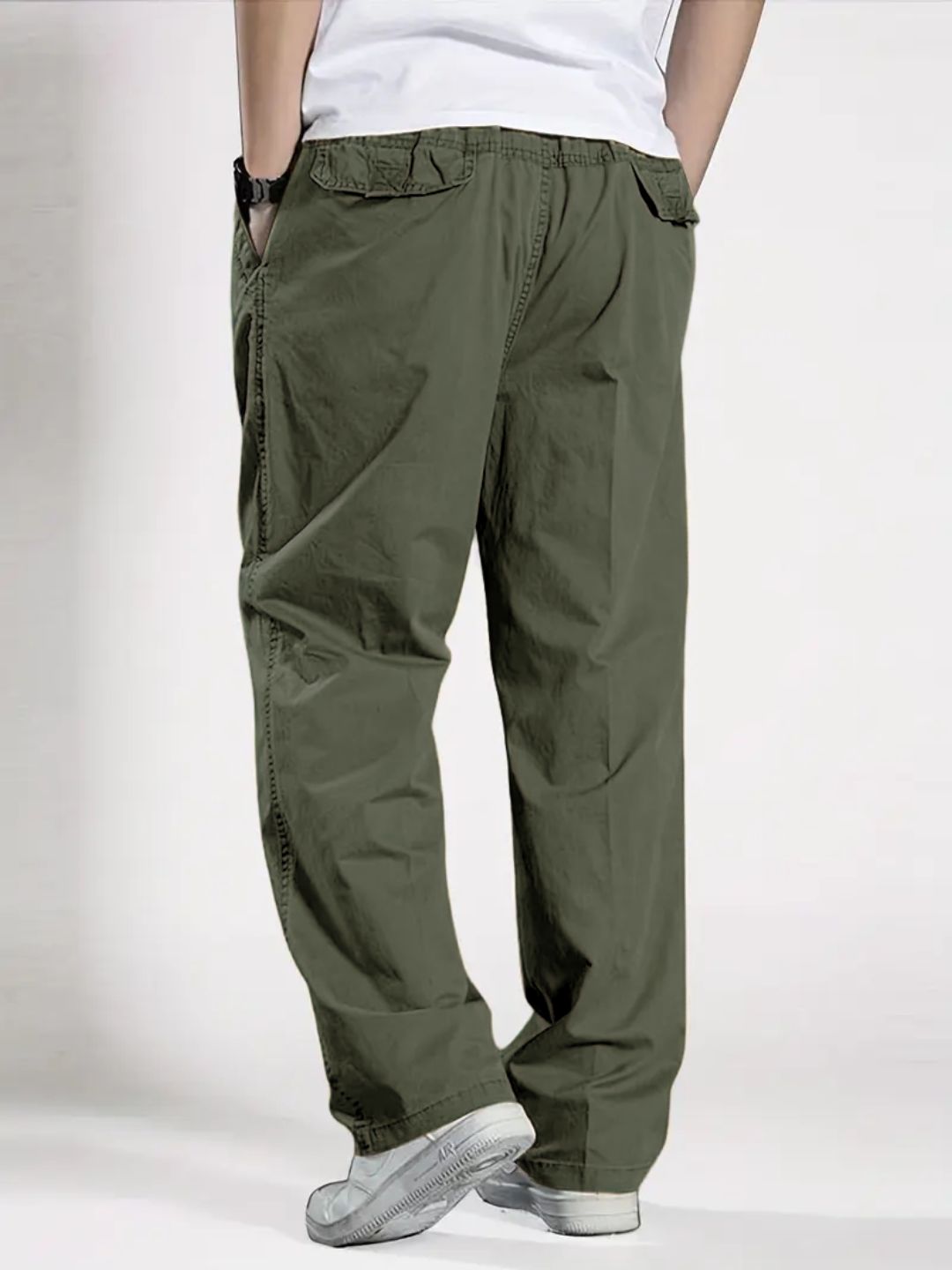 Premium Classic Cotton Trousers - Olive