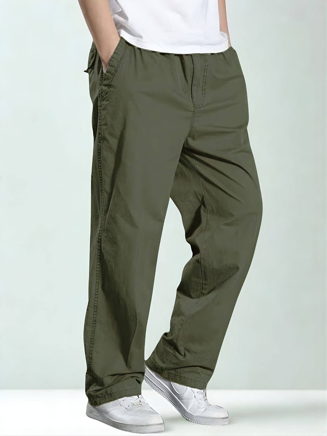 Premium Men's Cotton Pants - Olive