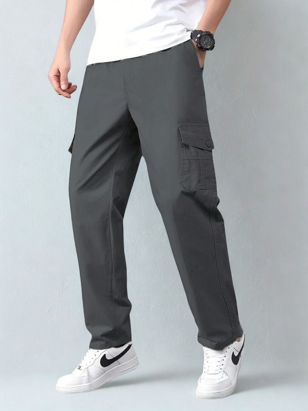 Premium Casual Cargo Trousers - Dark Gray