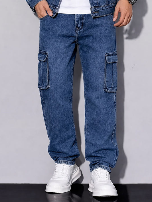 Premium Stretchable Cargo Baggy Jeans – 6 Pocket