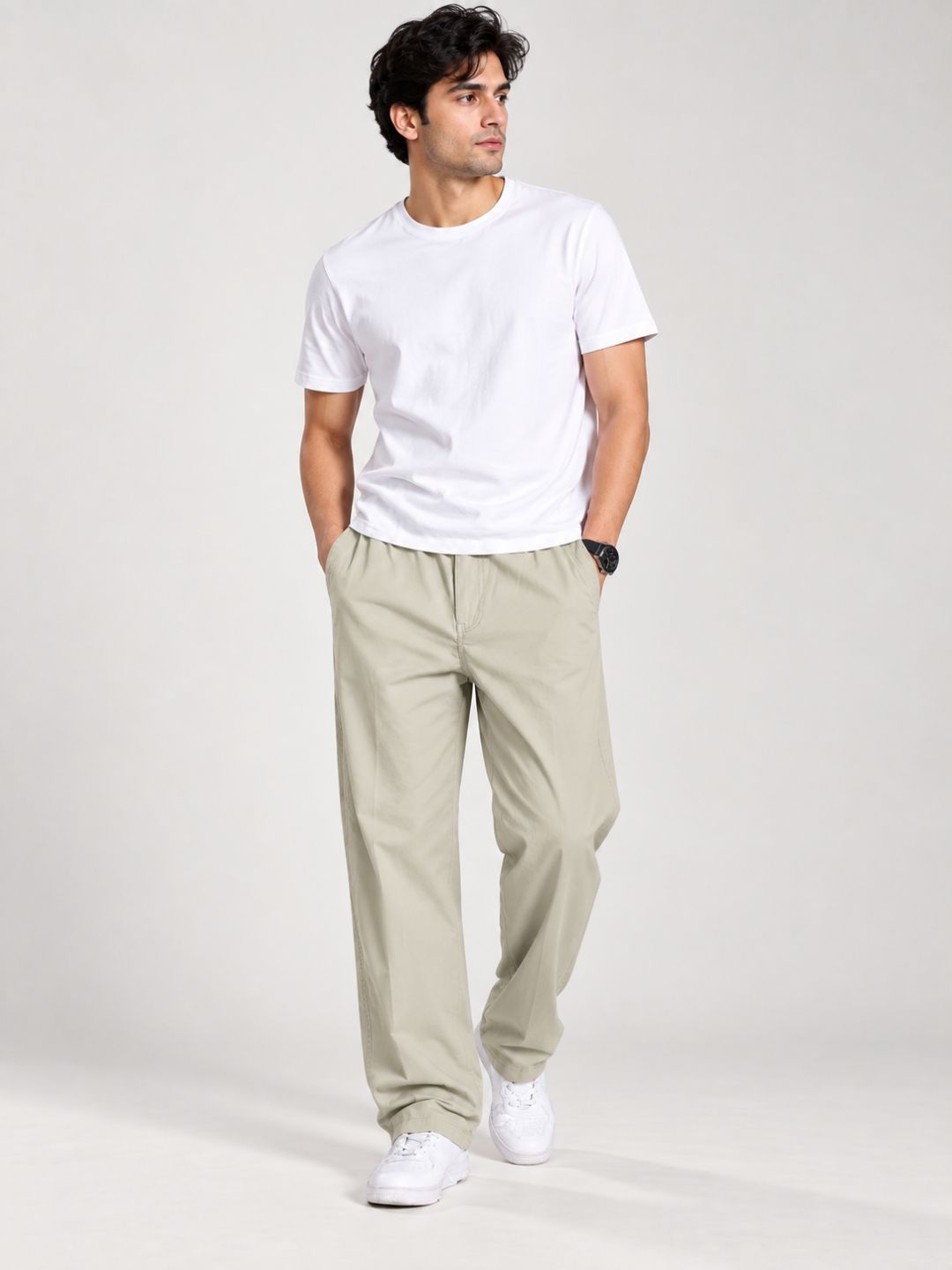 Premium Classic Cotton Trousers - Beige