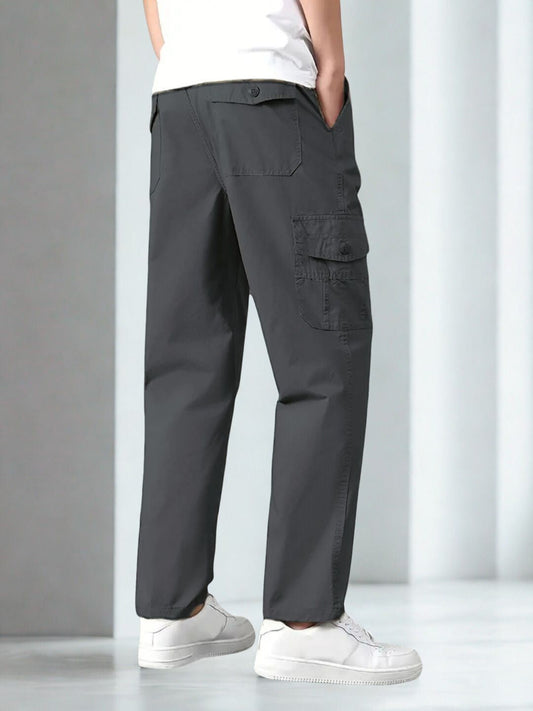 Premium Casual Cargo Trousers - Dark Gray