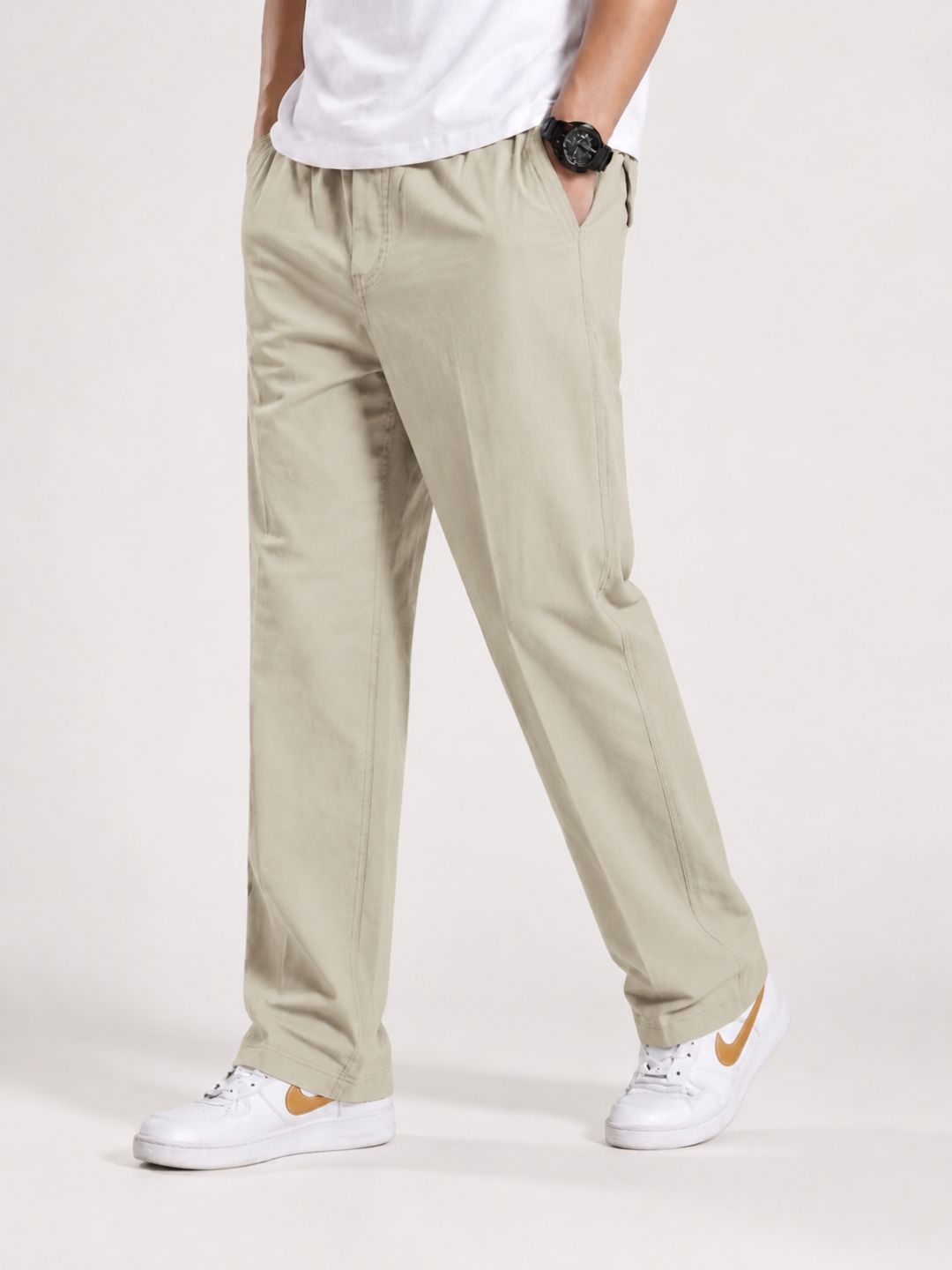 Premium Classic Cotton Trousers - Beige