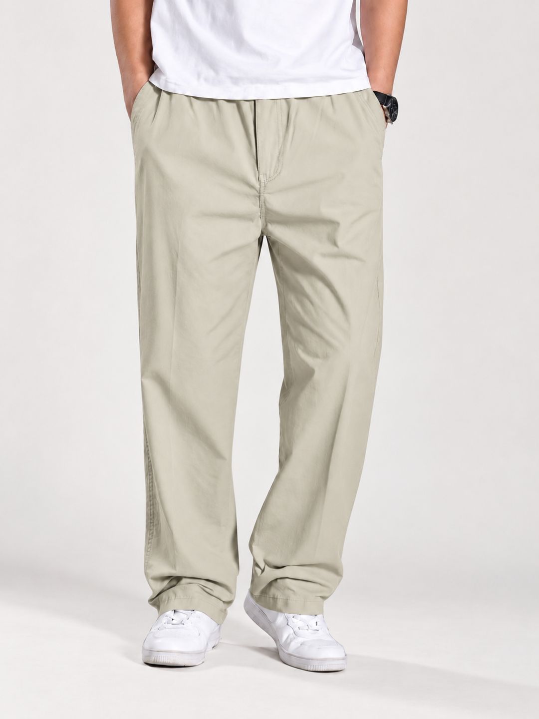Premium Classic Cotton Trousers - Beige
