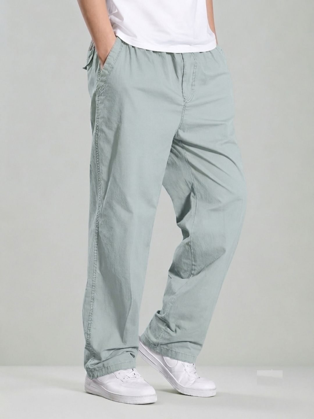 Premium Classic Cotton Trousers - LT SKY