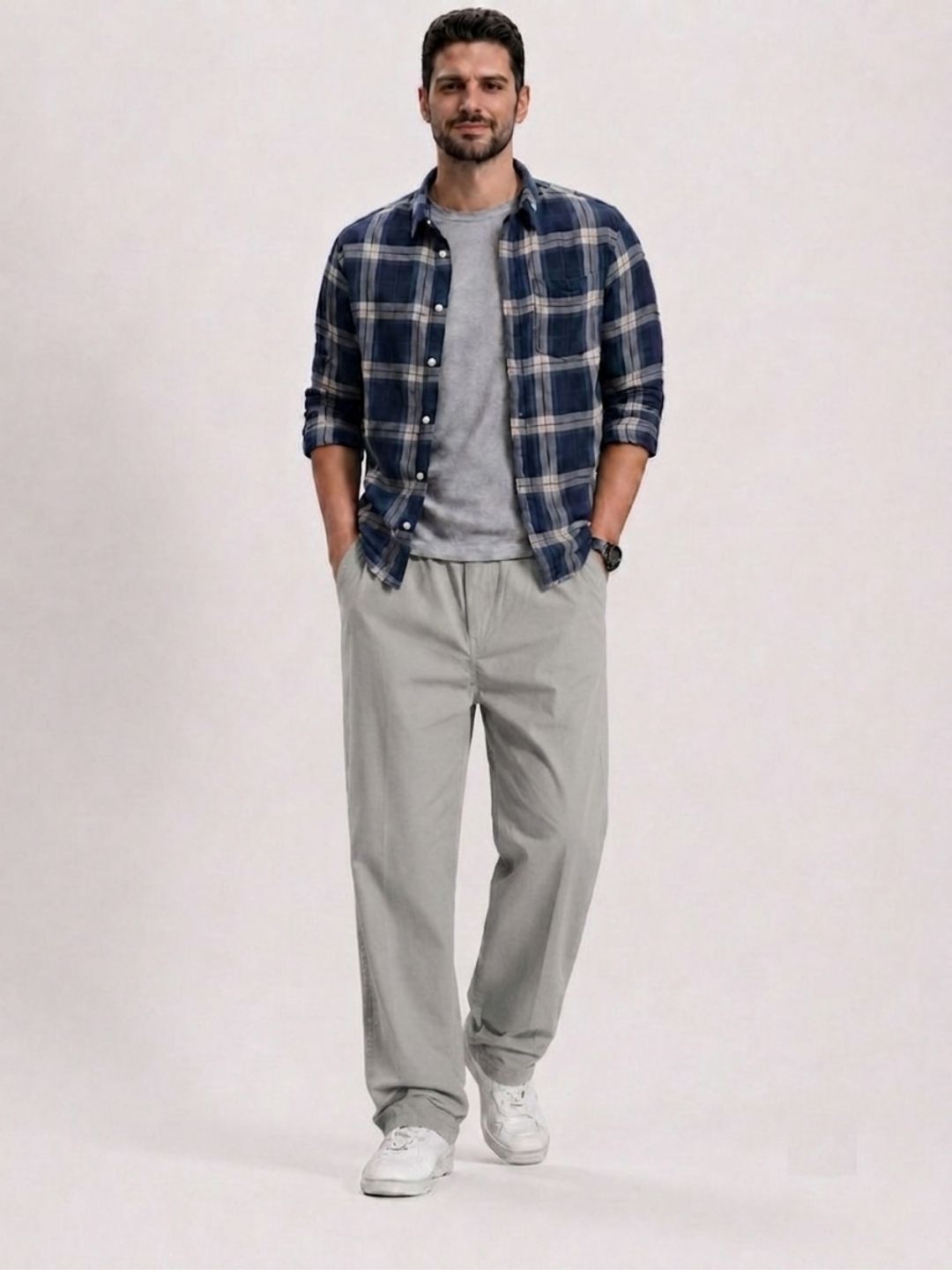 Premium Classic Cotton Trousers - ASH