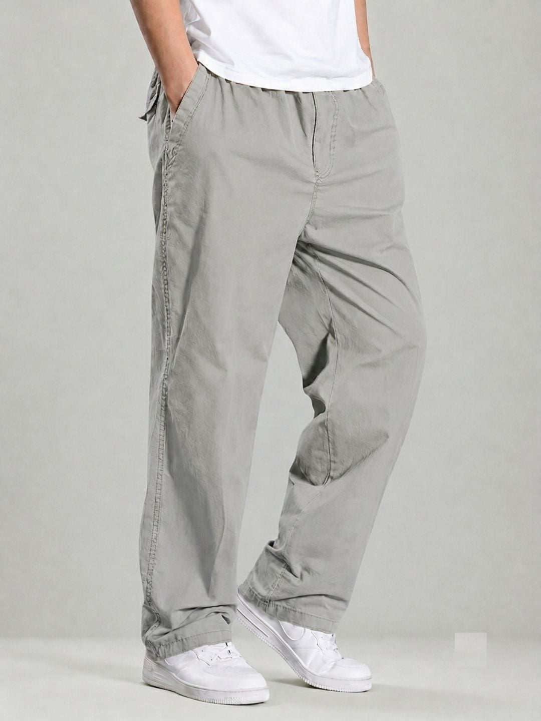 Premium Classic Cotton Trousers - ASH