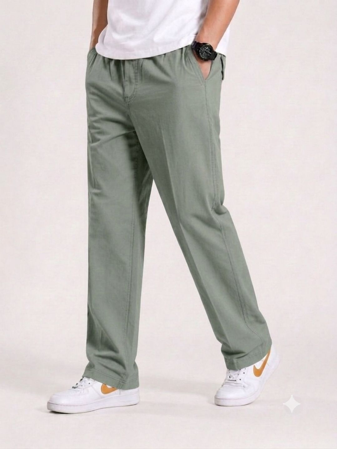 Premium Classic Cotton Trousers - D SKY