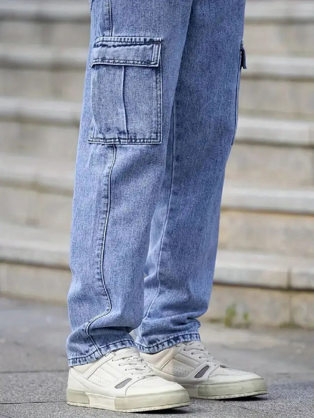 Premium Stretchable Cargo Baggy Jeans – 6 Pocket