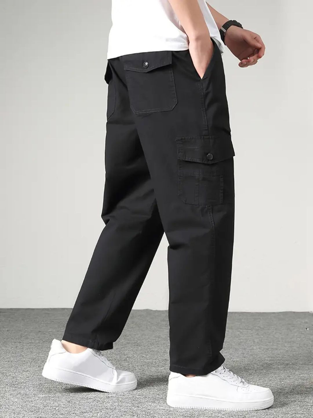 Premium Casual Cargo Trousers - Black