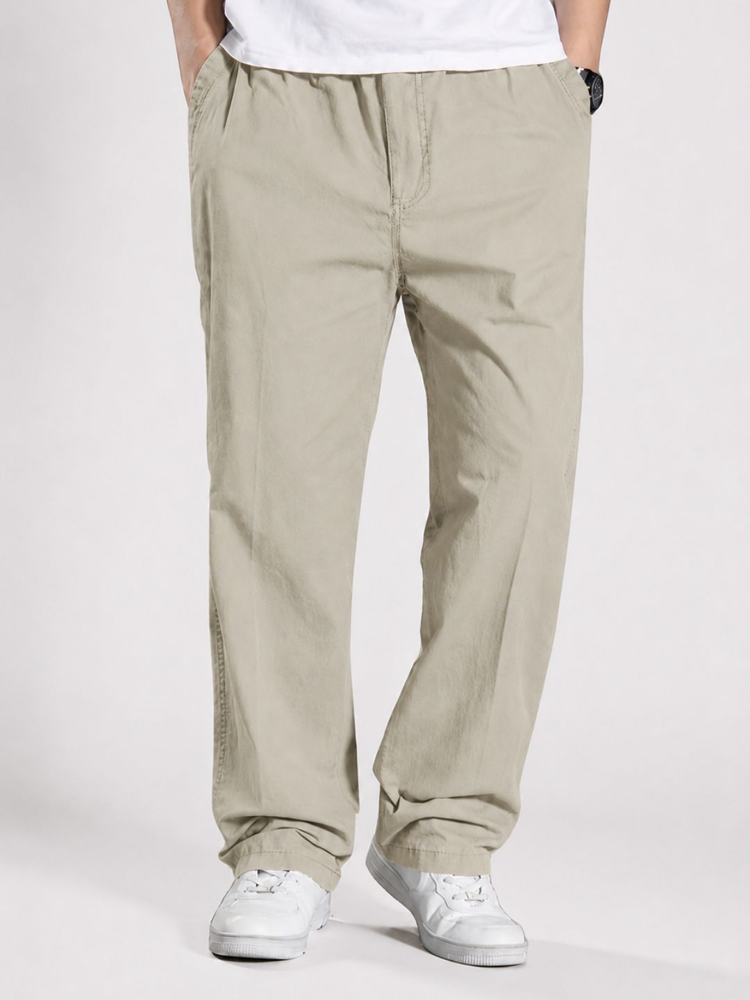 Premium Classic Cotton Trousers - Beige