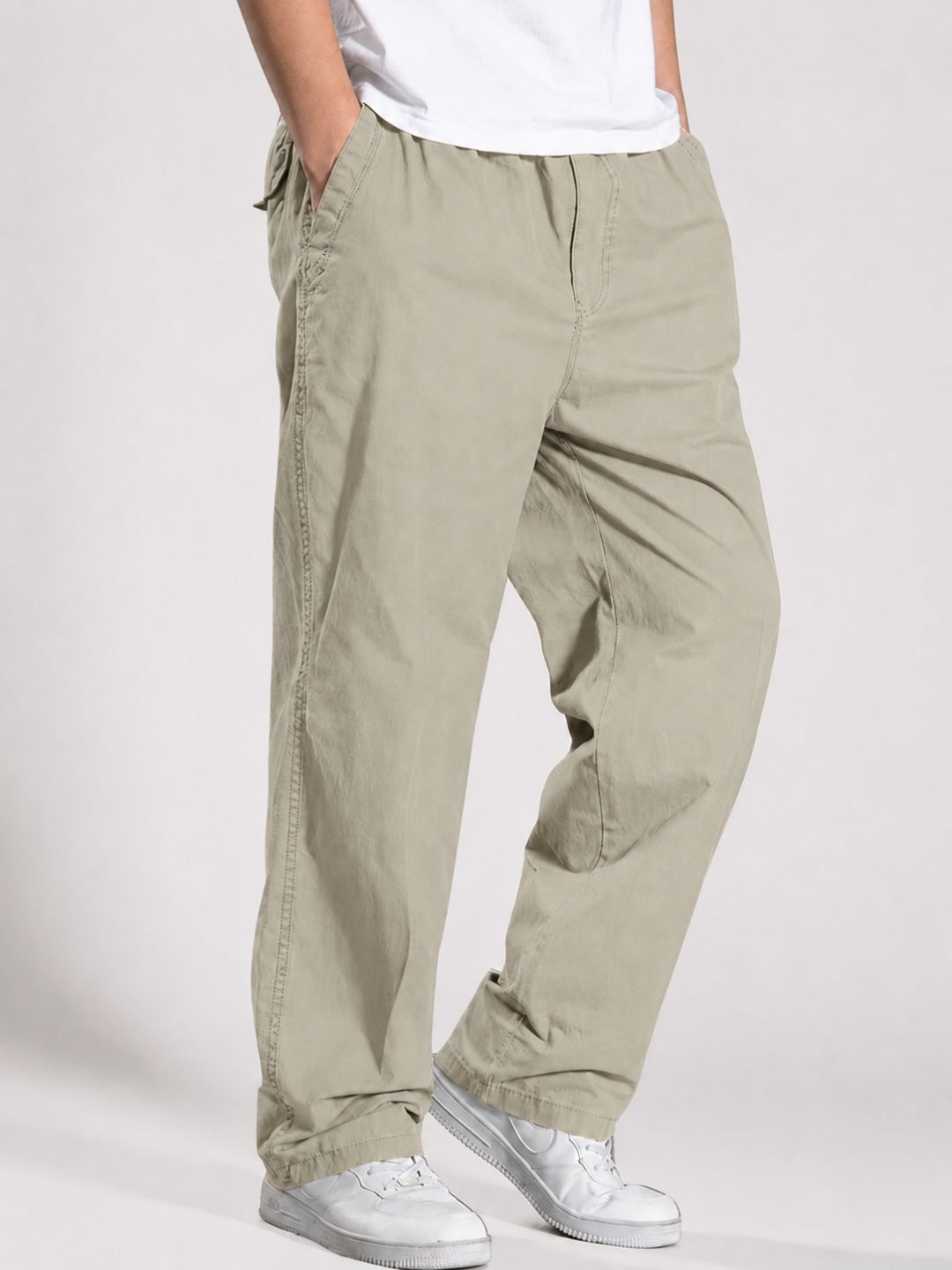 Premium Classic Cotton Trousers - Beige