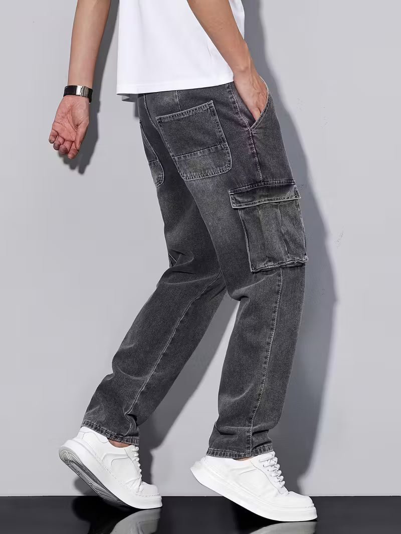 Premium Stretchable Cargo Baggy Jeans – 6 Pocket