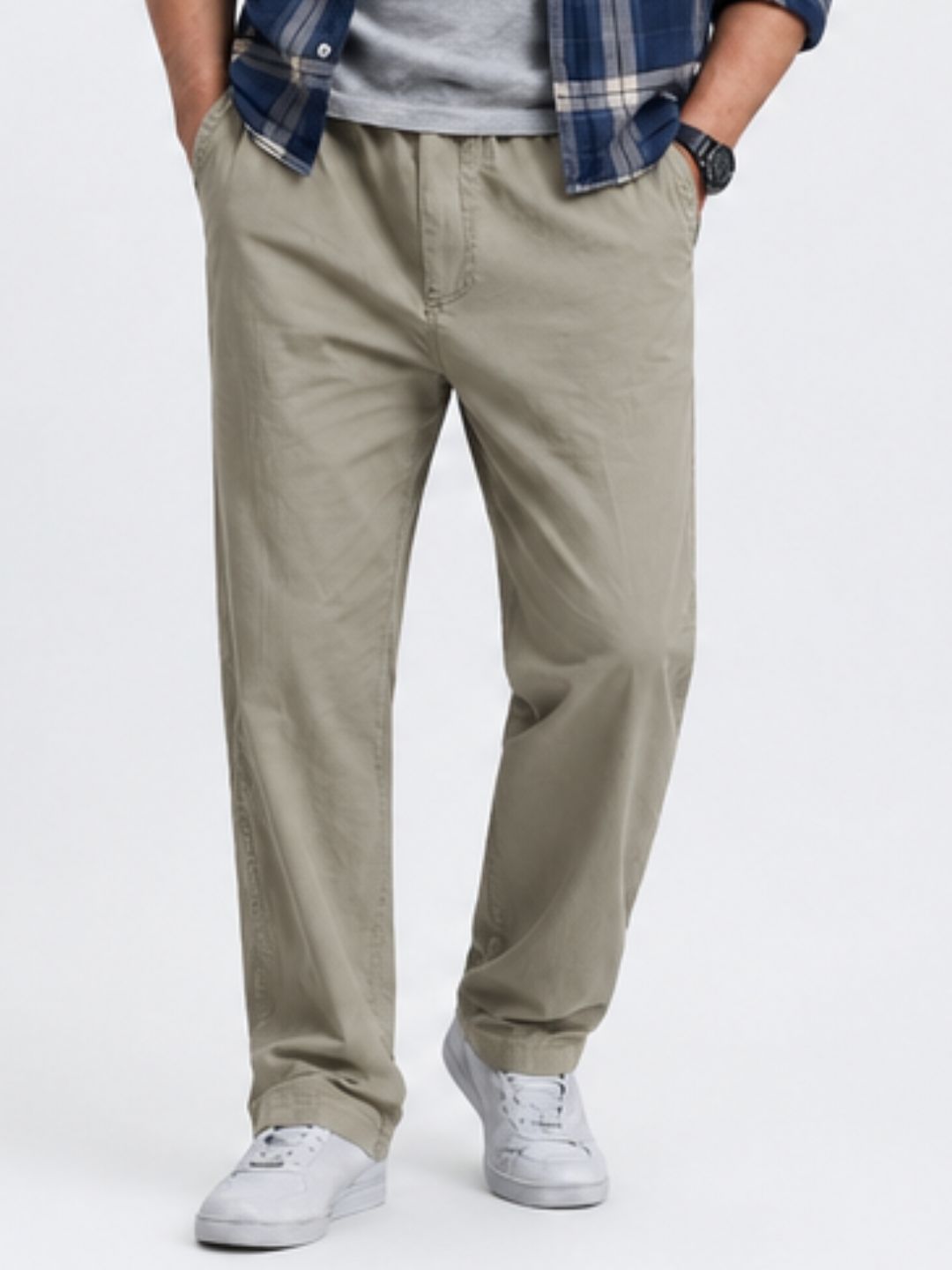 Premium Classic Cotton Trousers - Cream